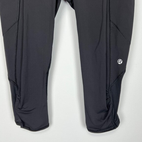 Lululemon Run A Marathon Crop II Legging Black Flowabinga Pink Floral size 4 - Picture 4 of 10